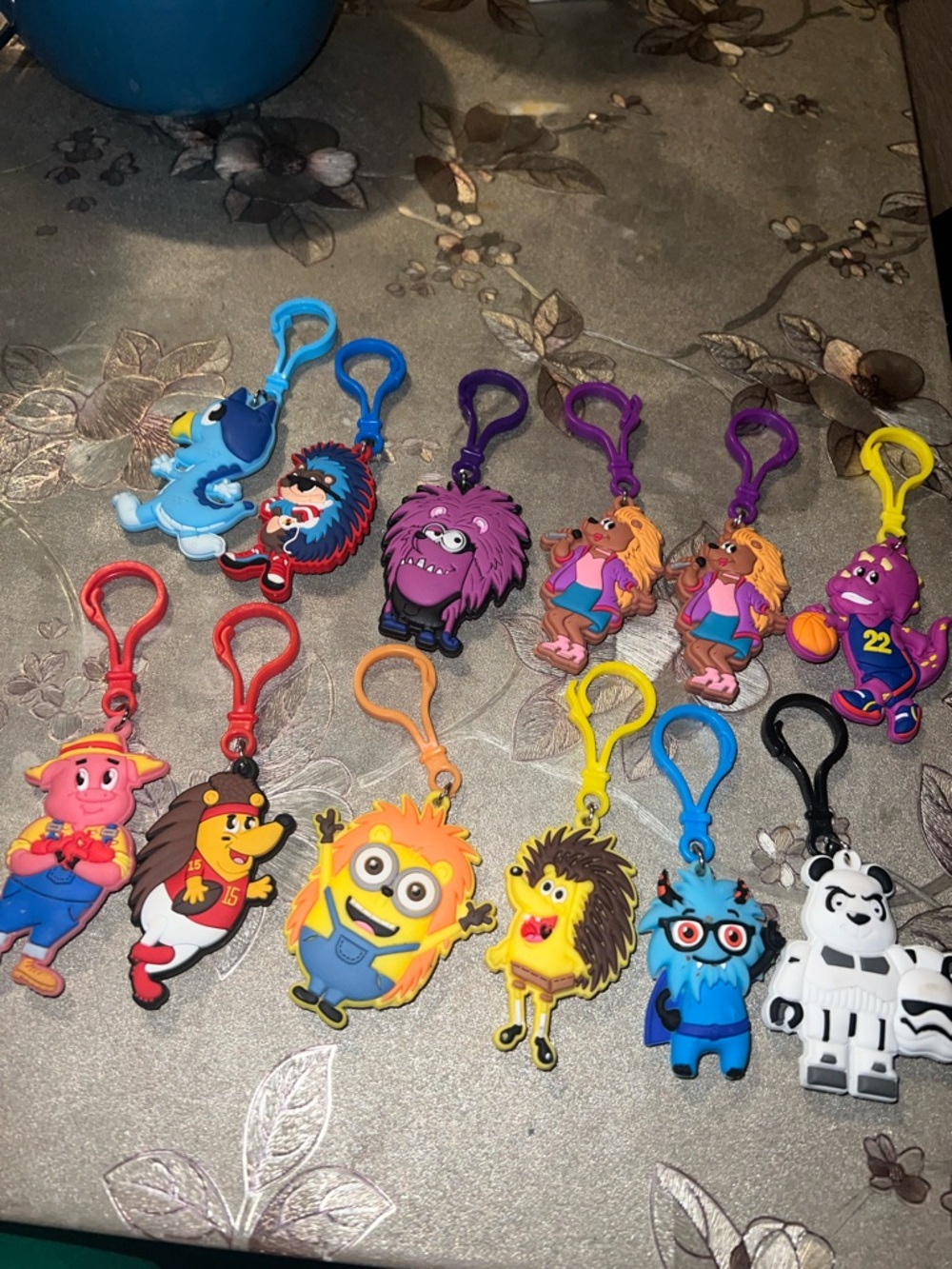 Kids Keychain Toy Set - Assorted Color Character Clips